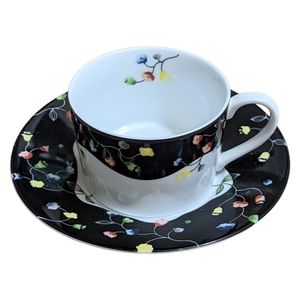 Vintage RARE Taitu Cup & Saucer by Emilio Bergamin Italy Porcelain Floral 80's